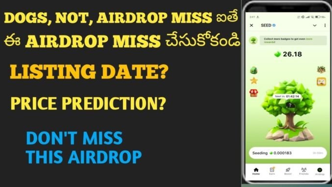 SEED AIRDROP IN TELUGU || CRYPTO COMMUNITY || TELUGU || CRYPTO LEARNER TELUGU