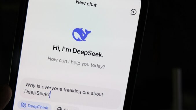 Screenshot of the DeepSeek app as US lawmakers call for a ban over national security and privacy concerns after the Chinese AI app was found transferring user data to a banned state-owned company.
